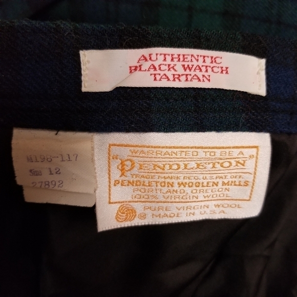 Vintage 70s Pendleton Wool Suit Authentic Black Watch Tartan Plaid Academia Sm - Picture 7 of 9